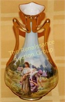 Imperial Crown Austrain Scenic  Porcelain Vase