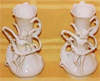 2 Blance De Chine Figural vases