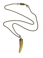 A Tooth Pendant w/ .925 Accent on .925 Chain TW
