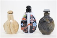Lot of 3 Chinese Snuff Bottles