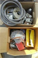 (2) Boxes of Shop Hardware, Oils & More