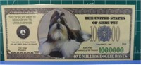 Shih Tzu million dollar banknote