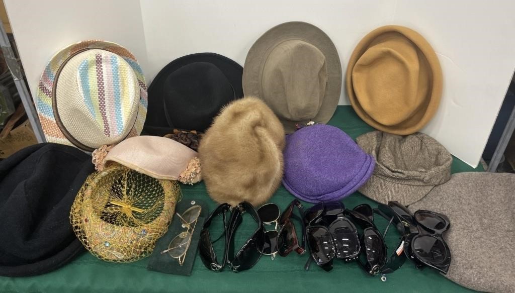 Vintage hats and sunglasses