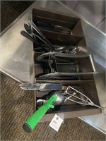 Utensil caddy, can crusher, knives & misc.