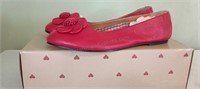 Ladies Perry Ellis Red Leather Flats Size 8.5