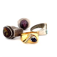 Five Men's Rings with Shell