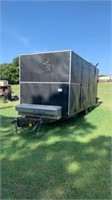 Enclosed bumper pull trailer with rear drop ramp
