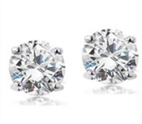 Silver CZ Stud Earrings