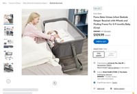 N2660  Grey Bedside Sleeper for 0-9 Months