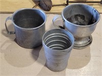 Lot Of 3 Tin Cups