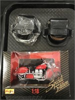 MODEL HARLEY MOTORCYCLE AND POCKET WATCH CASE