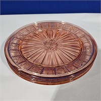 4 pink Doric plates