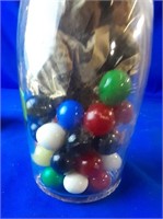 Solid Colored Marbles In Glass Bottle