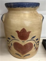 Paint Decorated Ceramic Canister