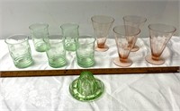 Coloured glasses & coloured glass juicer