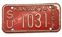 1974 Kansas Motorcycle License Plate