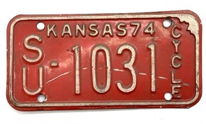 1974 Kansas Motorcycle License Plate