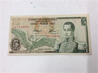 5 Pesos Columbia 1975  Au