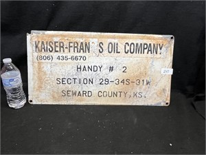 KAISER FRANCIS SEWARD CO. KS OIL LEASE SIGN