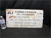 KAISER FRANCES BEAVER OK OIL LEASE SIGN