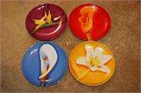 Set of 4 Givenchy Plates with Flowers