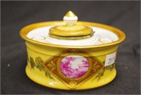 Continental porcelain inkwell/stand