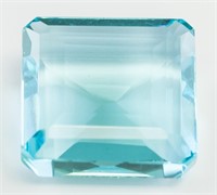 48.75ct Emerald Cut Blue Indicolite Tourmaline GGL