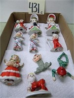 Flat of (10) Christmas Figurines