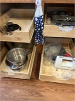 Cupboard contents , pots, pans