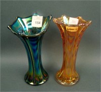 (2) Imperial Morning Glory and Drape Swung Vases –