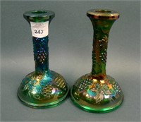 N Grape and Cable Candlesticks – Green (nice