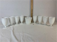 Anchor Hocking White Milk Glass Goblets and Pot