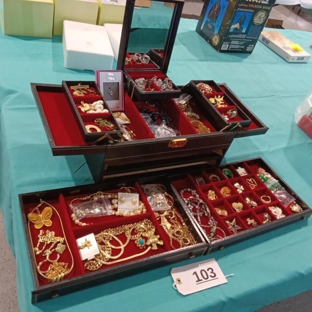 Vintage Jewelry Box Full