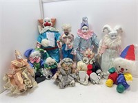 Clown face porcelain doll collection. Bozo. Some