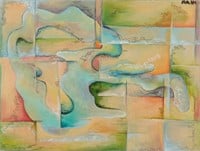 Daphna Lahav Abstracted Landscape Oil on Canvas