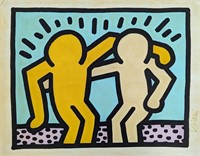 Rare Keith Haring "Best Buddies", 1990, Signed