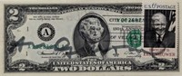 Signed Andy Warhol $2 Bill