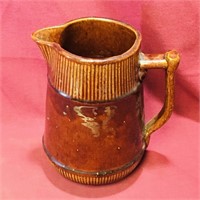 Vintage Pottery Water Pitcher (7 3/4" Tall)