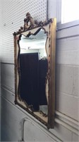 3 FOOT GOLD AND CRACKLE FRAMED MIRROR