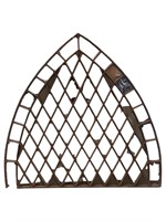 French Arched Cast Iron Window w/ Colored Glass