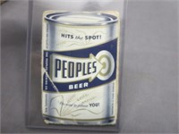 Peoples Beer Advertising Card Holder