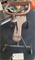 Antique wooden child's walker w bell