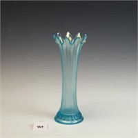 Mid Century blue opalescent vase