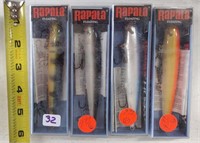 4 Rapala Fishing Lures #13-new in pkgs.