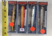 4 Rapala Fishing Lures #13- new in pkgs.