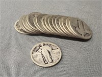 (17) Standing Liberty Silver Quarters
