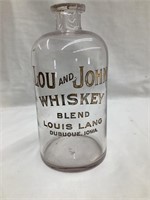 RARE Lou and John Whiskey, Dubuque Iowa Jar,