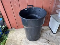 Black Plastic Garbage Can on Wheels no lid