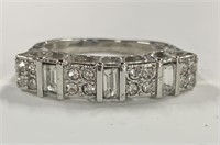 Beautiful Sterling Ring w/Faux Diamond Stones