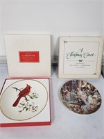 Avon Cardinal Plate & Christmas Carol Plate